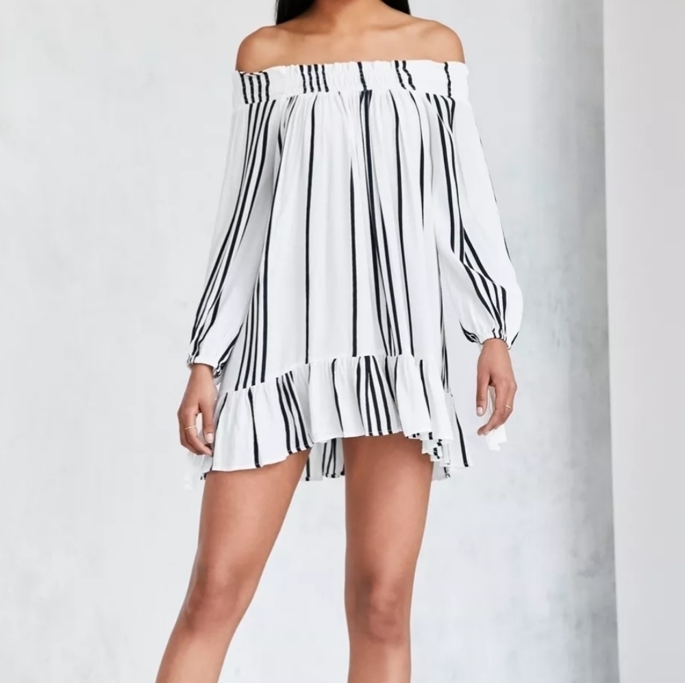 Faithfull the Brand Milos Off Shoulder Swing Dress